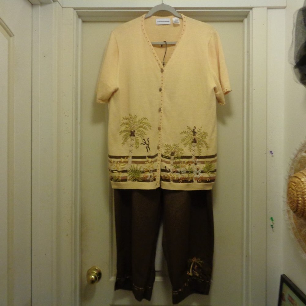 RETRO ALFRED DUNNER TROPICAL SWEATER PANTS SET X LG
